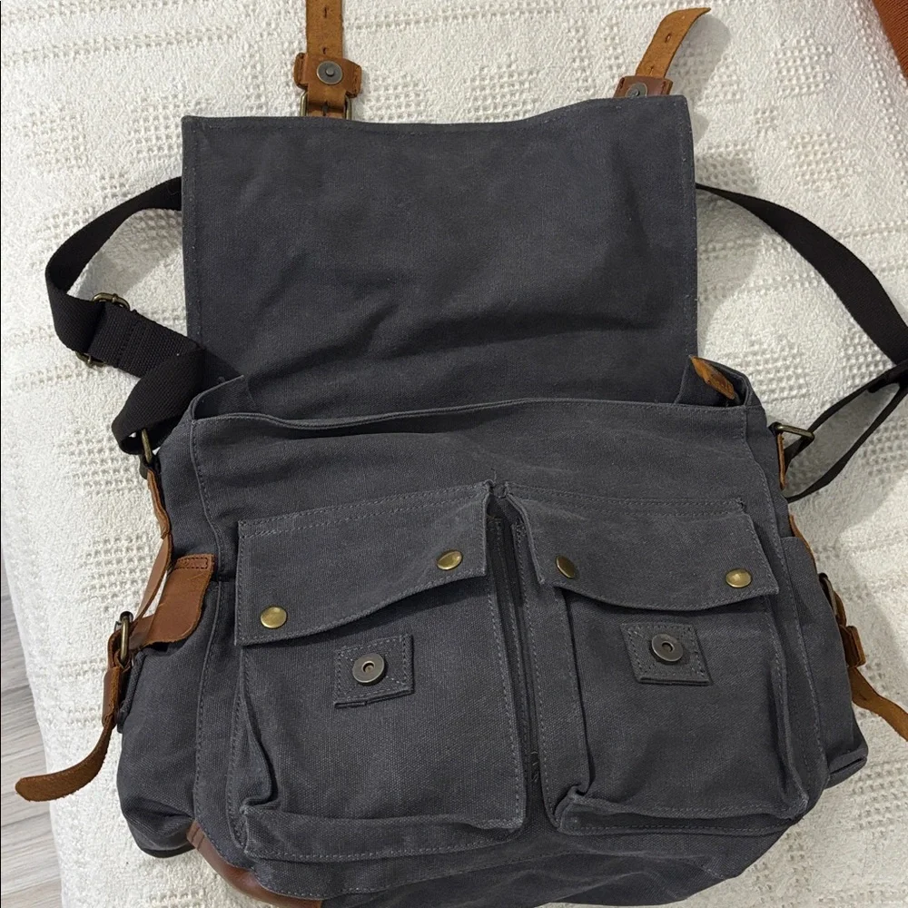 Kattee Leather Canvas Camera Bags for Men Vintage DSLR SLR Messenger Shoulder...